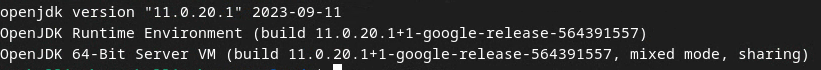 Vérification de la version du JRE Java à l&#39;aide de &quot;java --version&quot;.