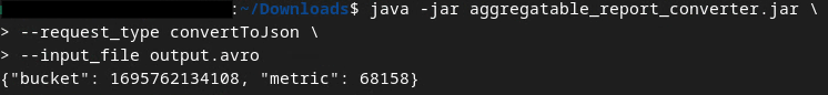 समरी एवरो फ़ाइल को JSON में बदला गया.