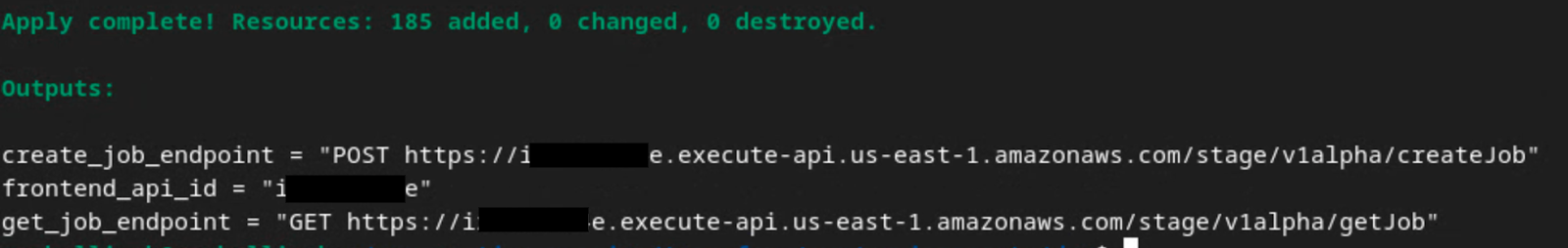 L&#39;application Terraform est terminée.