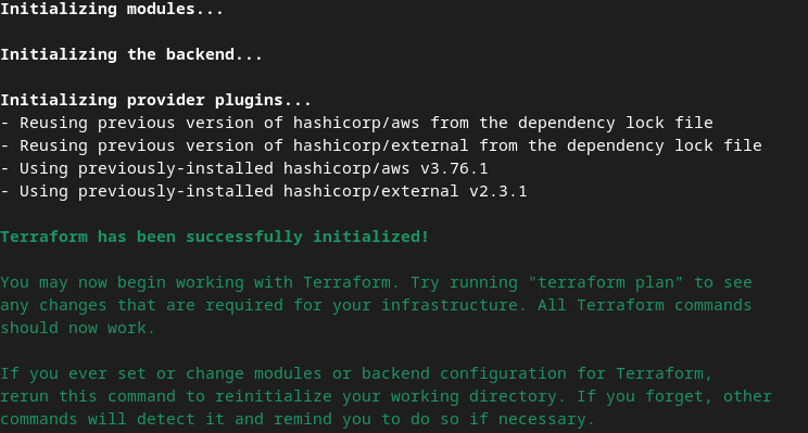 terraform init.