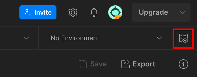 le bouton d&#39;aperçu rapide de l&#39;environnement.